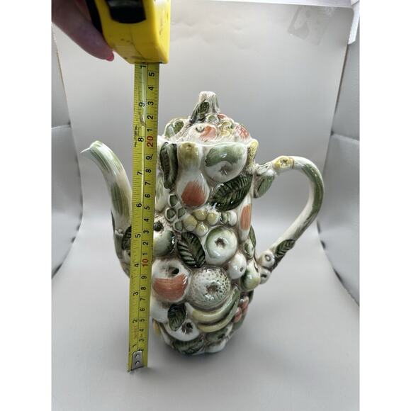 Rare Lefton "Fruits of Italy" Majolica Style Vintage Coffee/Teapot 1950s Japan - Picture 4 of 5
